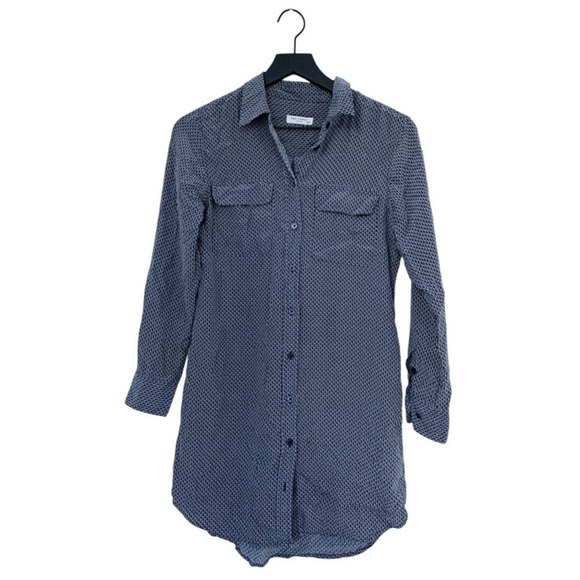 EQUIPMENT Silk Slim Signature Dress in Peacoat - Picture 1 of 1